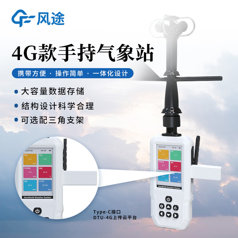 新手持氣象站量產，GNSS 三模定位，4G，配支架